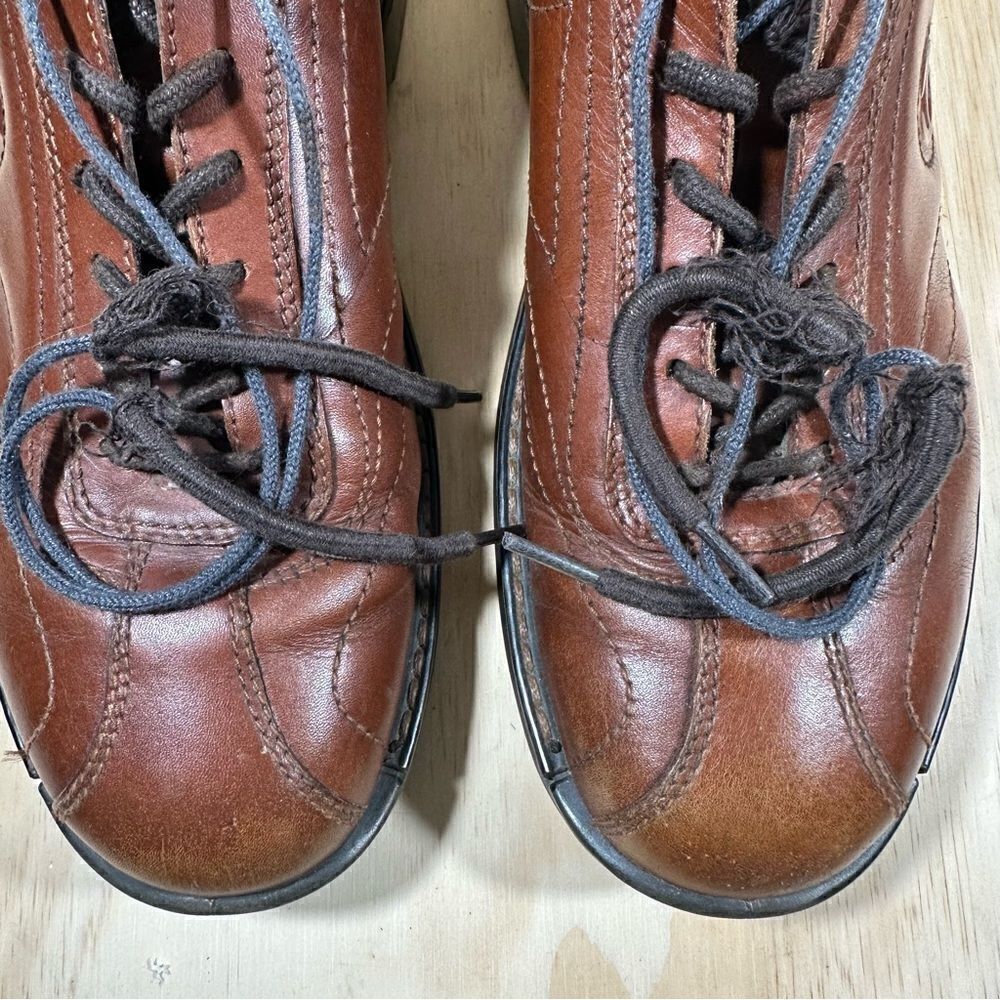 Ecco Brown Leather Lace Up Shoes Men’s Size 8/8.5 - Picture 9 of 10
